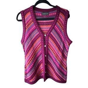 Alpaca 111 Chevron button up Vest M-L